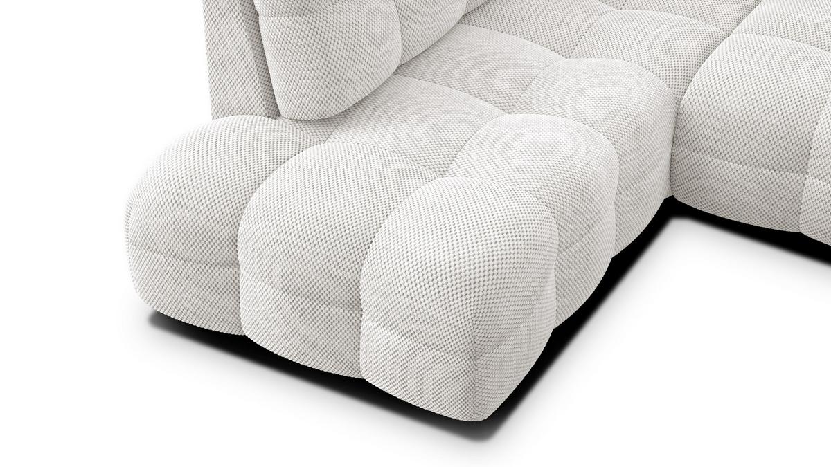 ECKSOFA MELLOW 5-Sitzer, creme - Creme/Schwarz, Holz/Textil (283/191cm) - Wozimo