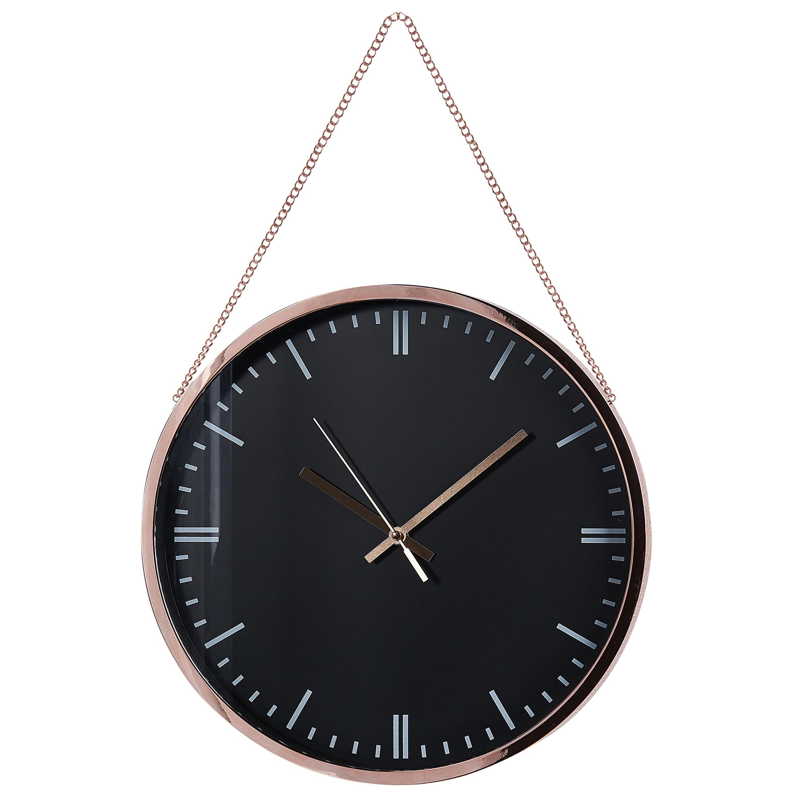 WANDUHR Kunststoff schwarz/kupfer Bezas - Schwarz, Kunststoff (30/48/4cm) - Beliani