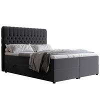 BOXBETT 140x200 cm mit Topper - Anthrazit, Holzwerkstoff/Textil (140/200cm) - Idohome