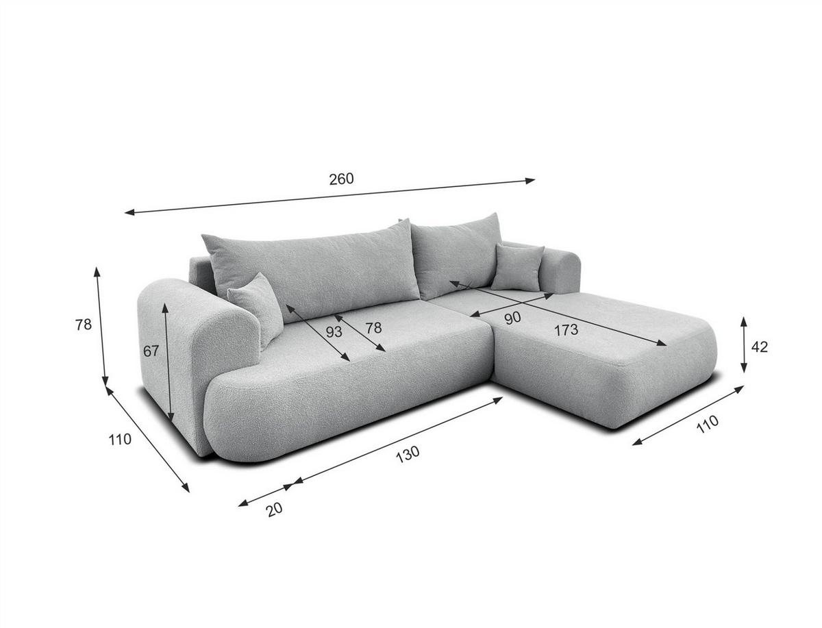 ECKSOFA Anike In Now Or Never - Schwarz, Holzwerkstoff/Textil (260/173cm) - Fun Möbel