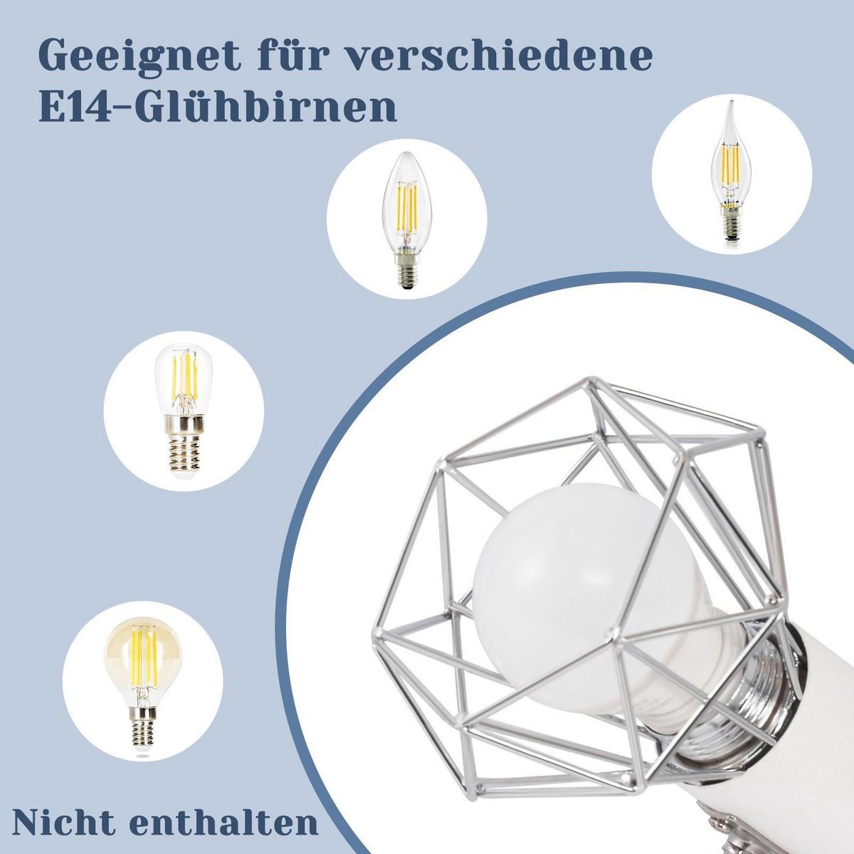 DECKENLEUCHTE Diamonds 28/25/20 cm - Weiß, Metall (28/25/20cm) - Nettlife
