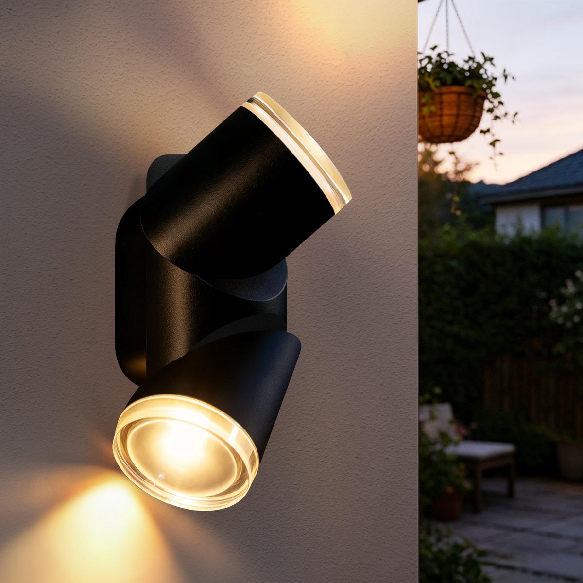 LED WANDLEUCHTE Hrisal 8/6.5/18 cm - Schwarz, Metall (8/6.5/18cm) - ZMH