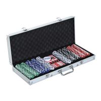 POKERKOFFER Kunststoff Aluminium Mehrfarbig - Multicolor, Kunststoff (22/55.5cm) - HOMCOM