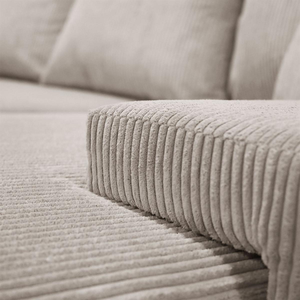 ECKSOFA LAVIO L mit Schlaffunktion und Bettzeugkasten Linke - Beige, Textil (246/188cm) - Lookway