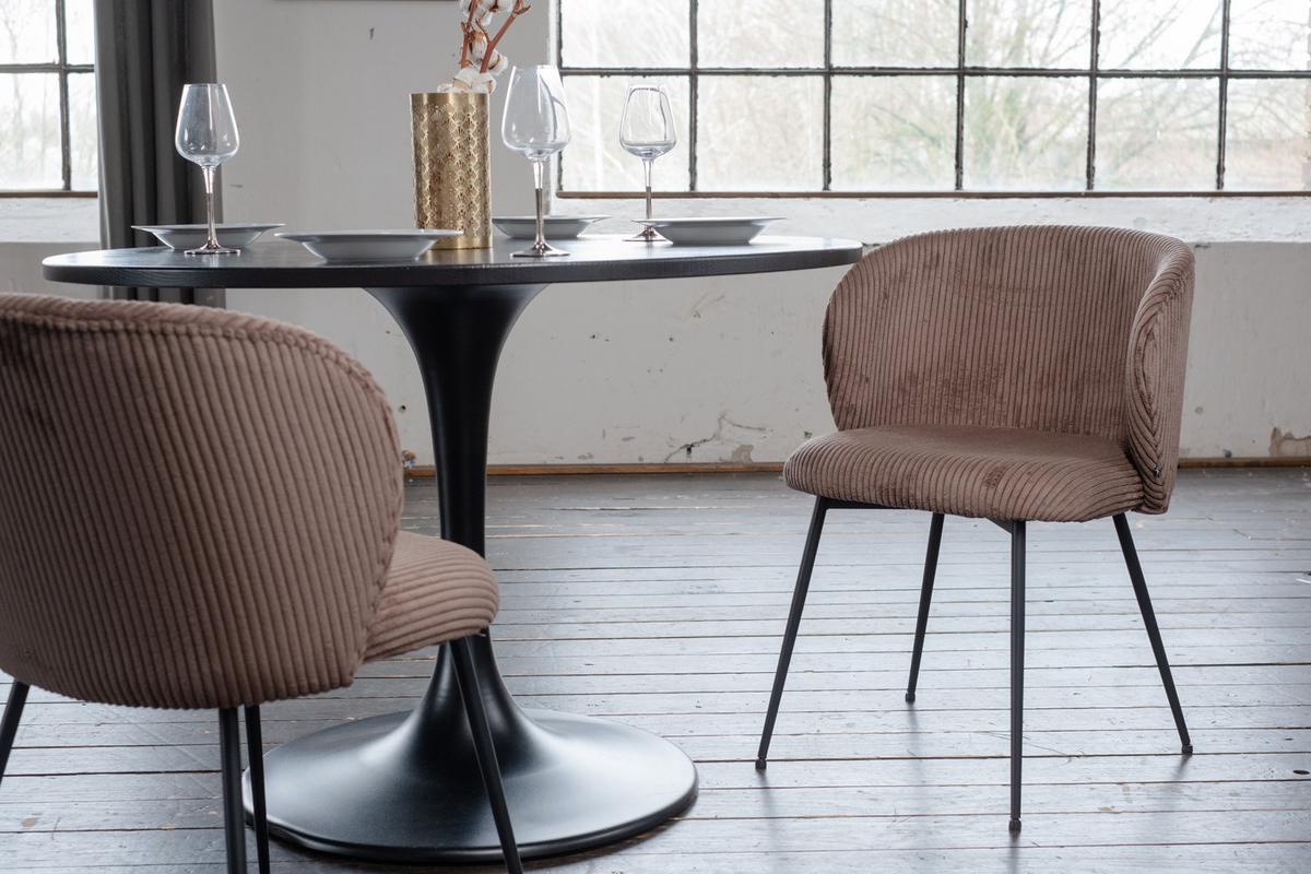 ESSZIMMERSTUHL LENA Braun Cord (1er-Set) - Braun, Textil (54/78/53cm) - KAWOLA