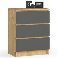 KOMMODE Eiche Artisan, Graphit Grau 77/60/40 - Eiche Artisan, Holzwerkstoff (60/77/40cm) - RAUMHIRSCH FURNITURE