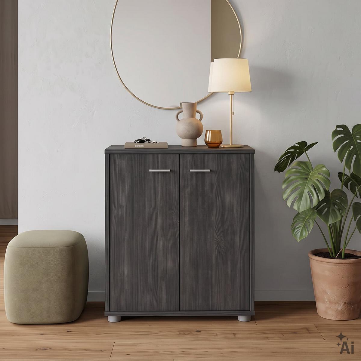 SCHUHSCHRANK LENNIS Esche grau - Eschefarben, Holzwerkstoff (60/70/35cm) - CARO-Möbel