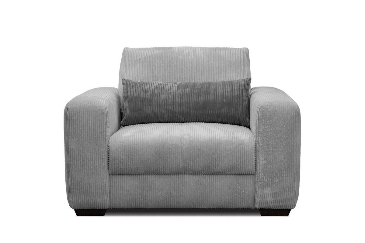 SESSEL OLI in Cordstoff hellgrau - Hellgrau, Holz/Textil (130/91/108cm) - Wozimo