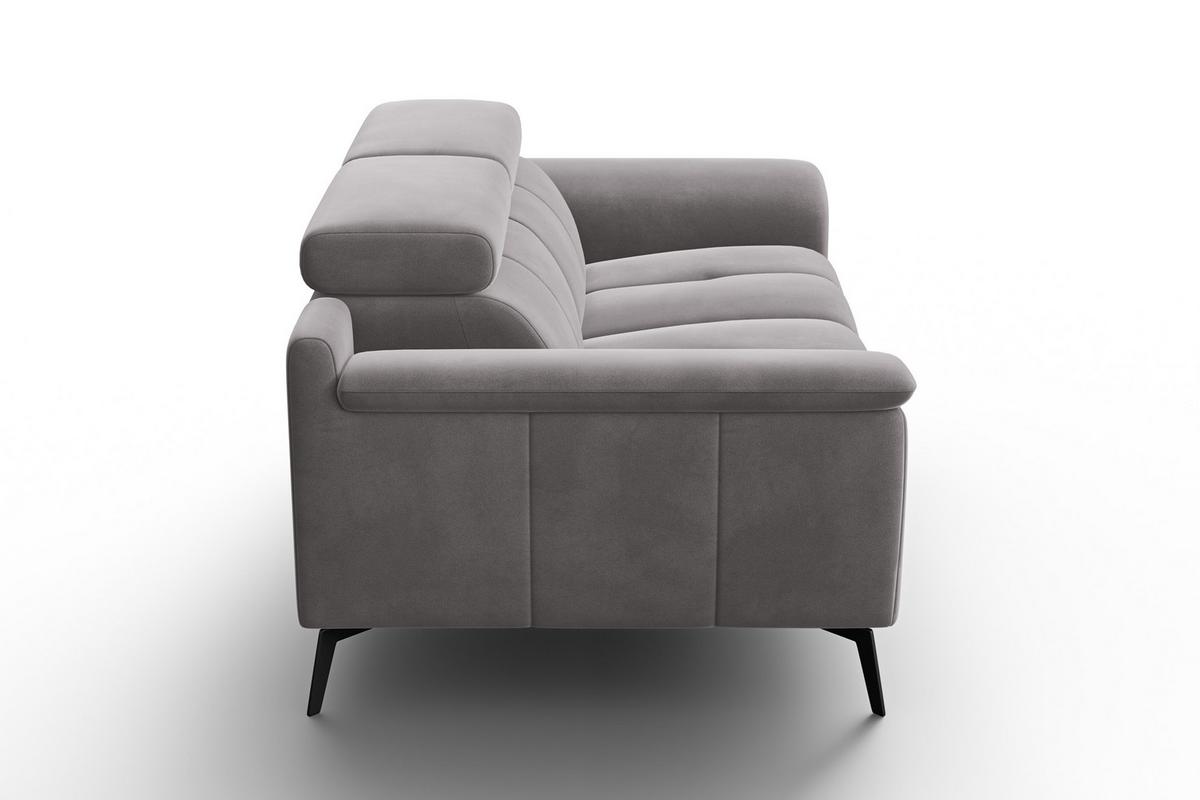 SOFA FIERO 2-Sitzer, Dunkelgrauer Veloursstoff - Dunkelgrau/Schwarz, Holz/Textil (170/82/103cm) - Courtois Laville