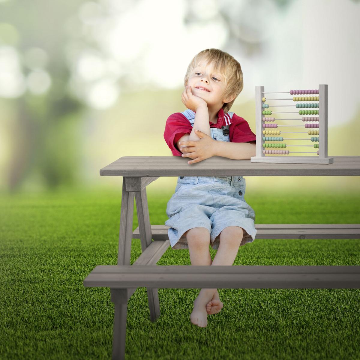 KINDERSITZGARNITUR Grau aus Massivholz - Grau, Holz - ML-DESIGN