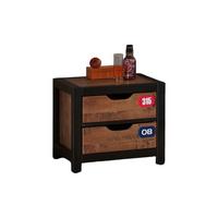 NACHTSCHRANK Kameko 50x45x45 MDF+Massivholz Schwarz/Cognac - Cognac/Schwarz, Holzwerkstoff (50/45/45cm) - 58aufmkessel