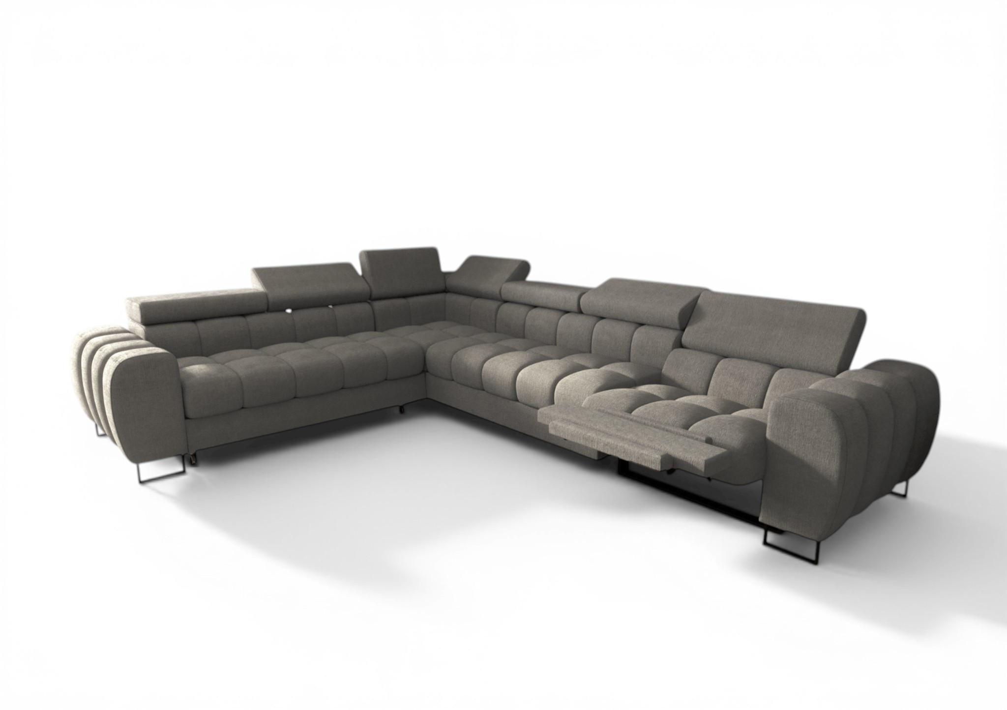 ECKSOFA Bastien Relax - Grau, Holzwerkstoff/Textil (260/330cm) - Fun Möbel