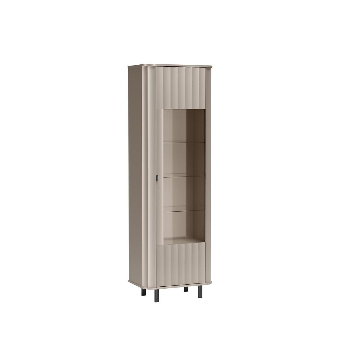 VITRINE MODERNO 200 / 65,3 cm in Beige - Beige, Holzwerkstoff (65.3/200/40.5cm) - MASSENO