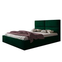 BETT 90x200 - Polsterbett mit Bettkasten und Metallrahmen - Modern Betten - Glatter Kronos-Stoff - Kollektion Lizbona, Grün - Grün, Holz/Textil (90/200cm) - Alpi-Möbel