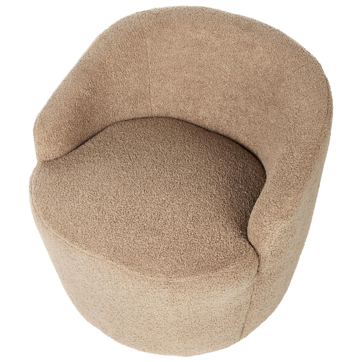 DREHSESSEL Taupe Davik - Taupe/Schwarz, Textil (62/67/63cm) - Beliani