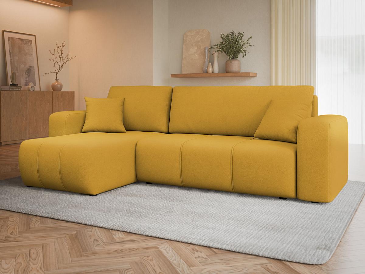 ECKSOFA Furyn - Gelb/Schwarz, Holz/Kunststoff (244/145cm) - MIRJAN24
