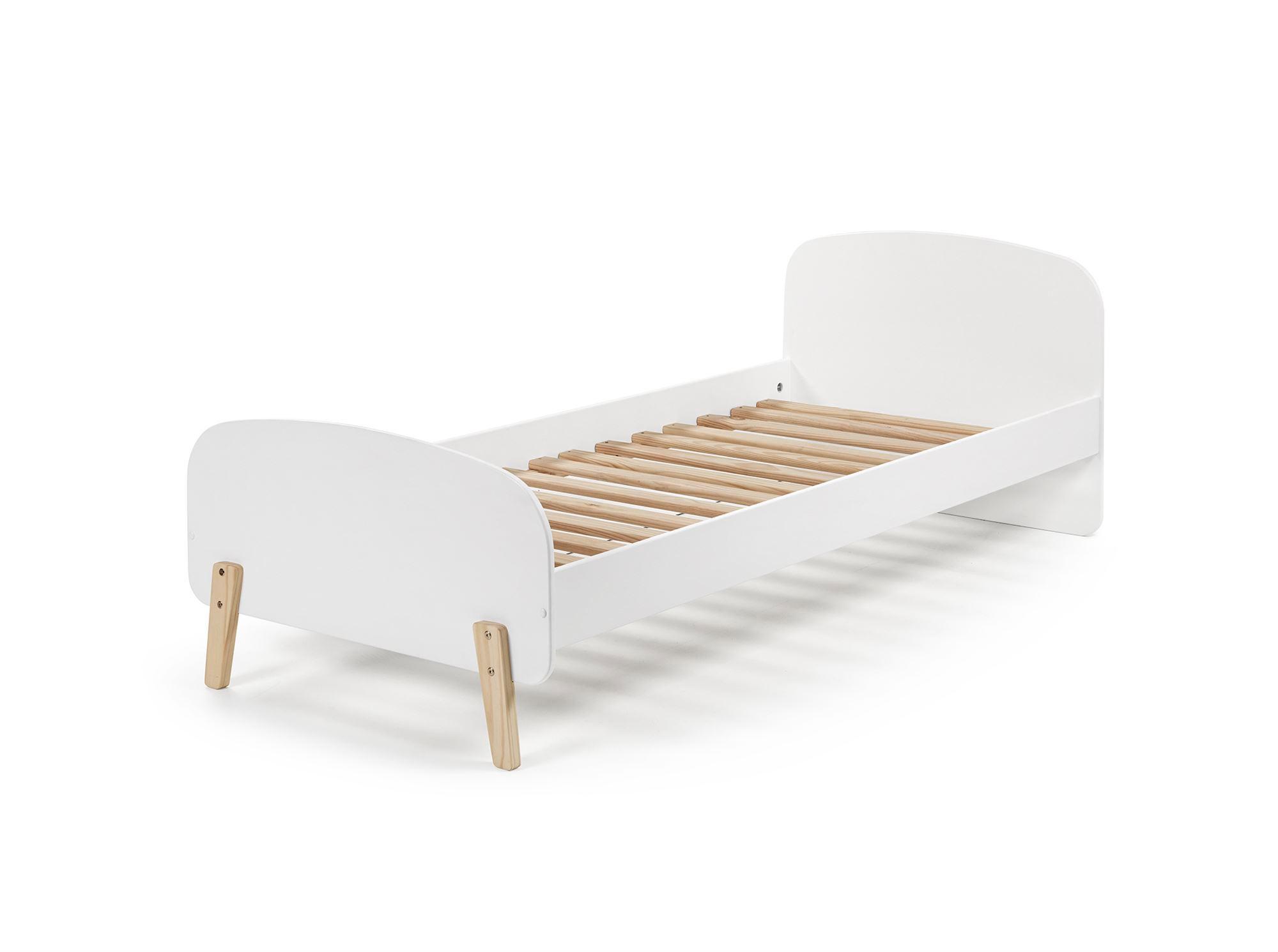 EINZELBETT Karilynn 206x73x95 aus MDF+Massivholz in Weiß - Weiß, Holzwerkstoff (90/200cm) - 58aufmkessel