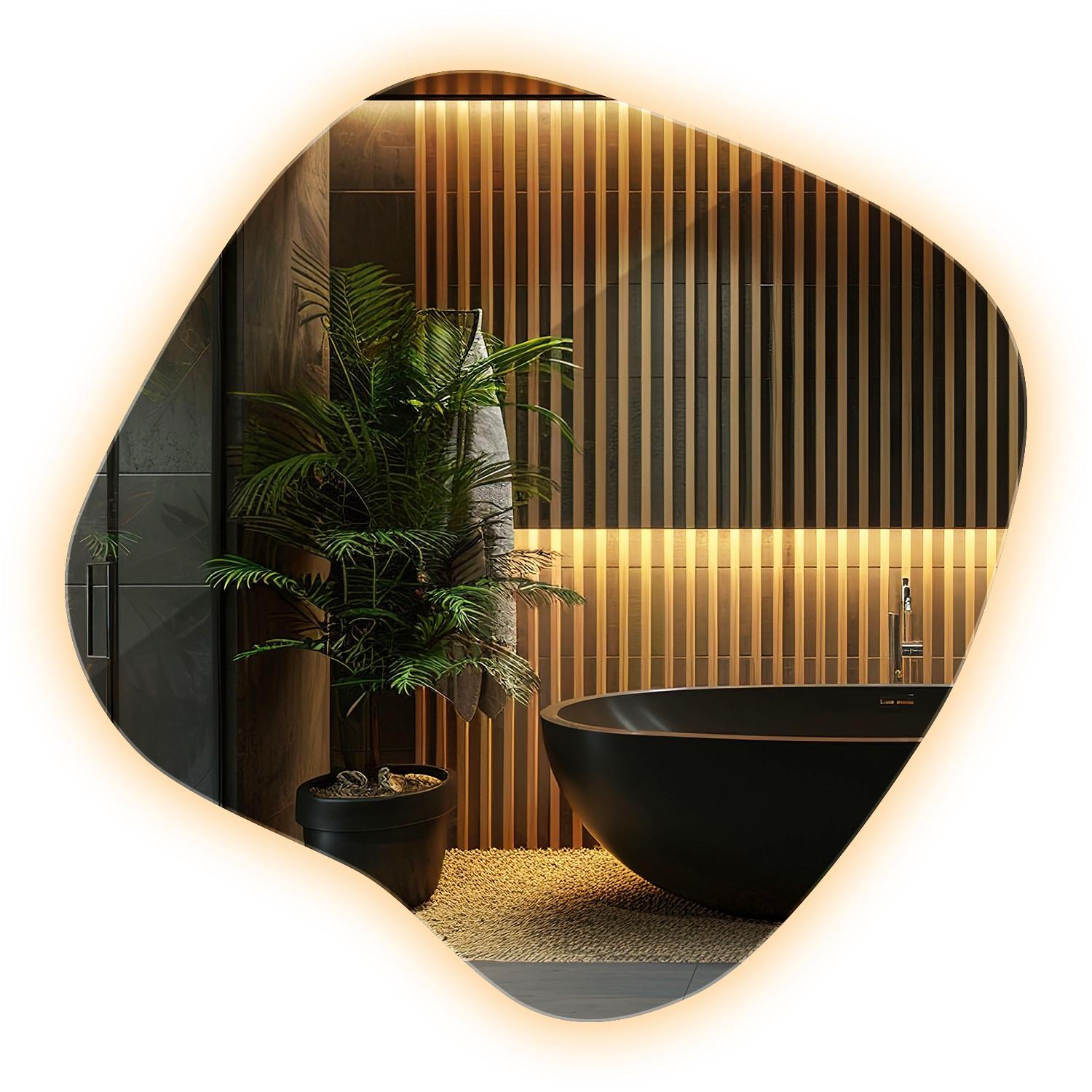 LED SPIEGEL 77x76,6 cm Warmweiß 3000K - Transparent, Glas (77.3/76.6/0.4cm) - Wallfluent