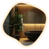 LED SPIEGEL 77x76,6 cm Warmweiß 3000K - Transparent, Glas (77.3/76.6/0.4cm) - Wallfluent