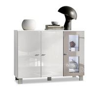 SIDEBOARD Denjo Tür in Sandgrau Hochglanz - Sandfarben, Holzwerkstoff (107/81/35cm) - Vladon