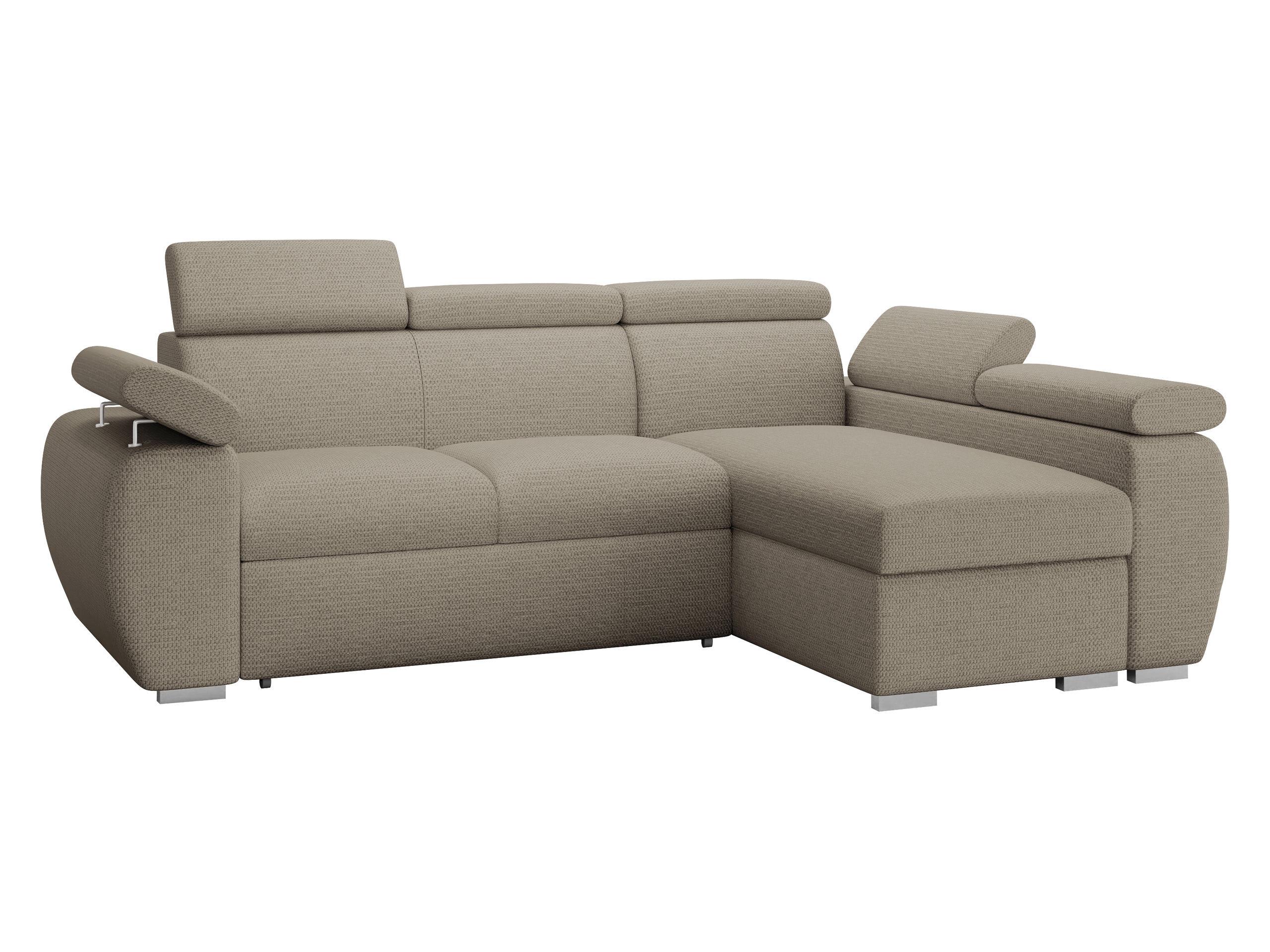 ECKSOFA Boston Mini, Seite: Rechts - 2R+LC - Hellbraun/Chromfarben, Holz/Textil (255/170cm) - MIRJAN24