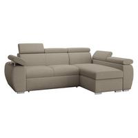 ECKSOFA Boston Mini, Seite: Rechts - 2R+LC - Hellbraun/Chromfarben, Holz/Textil (255/170cm) - MIRJAN24