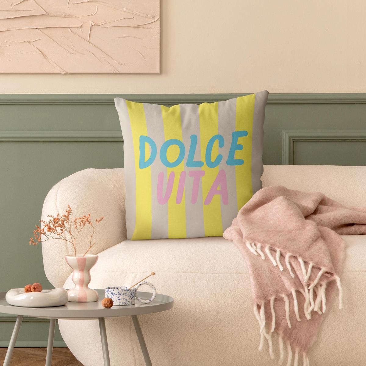KISSENBEZUG PopArt Sommer Dolce Vita 40/40 cm - Gelb, Textil (40/40cm) - Bilderwelten