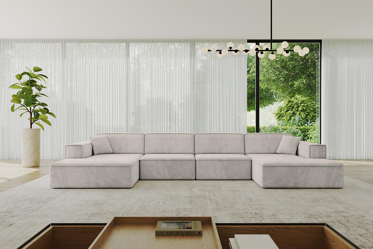 WOHNLANDSCHAFT IREA-U2-v4 - 388x171x79 cm Hellbraun - Hellbraun, Holzwerkstoff/Textil (388/79/171cm) - ALTDECOR