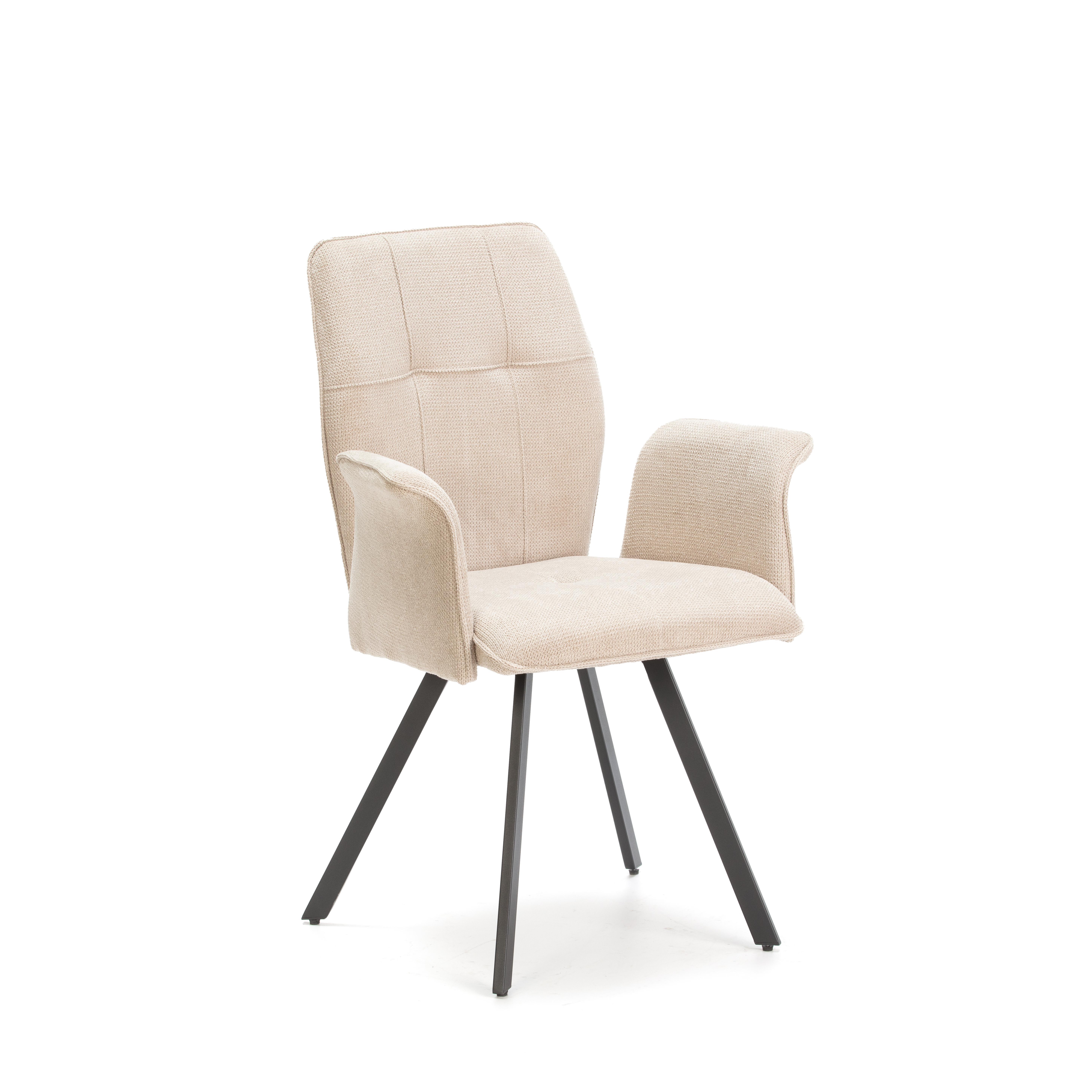 ESSZIMMERSTUHL Mery Beige 62/60/47 cm 2er-Set - Beige, Textil (60/47/62cm) - Calicosy
