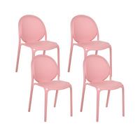 GARTENSTUHL 4er Set Rosa Brugnello - Pink, Kunststoff (44/80/47cm) - Beliani