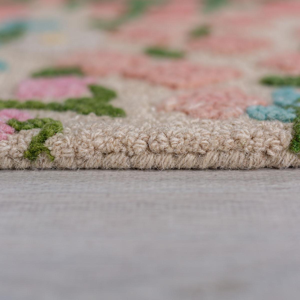 WOLLTEPPICH VALE, floral, Rosa-Bunt, 120 x 170 cm - Beige, Textil (170/120cm) - KADIMA DESIGN