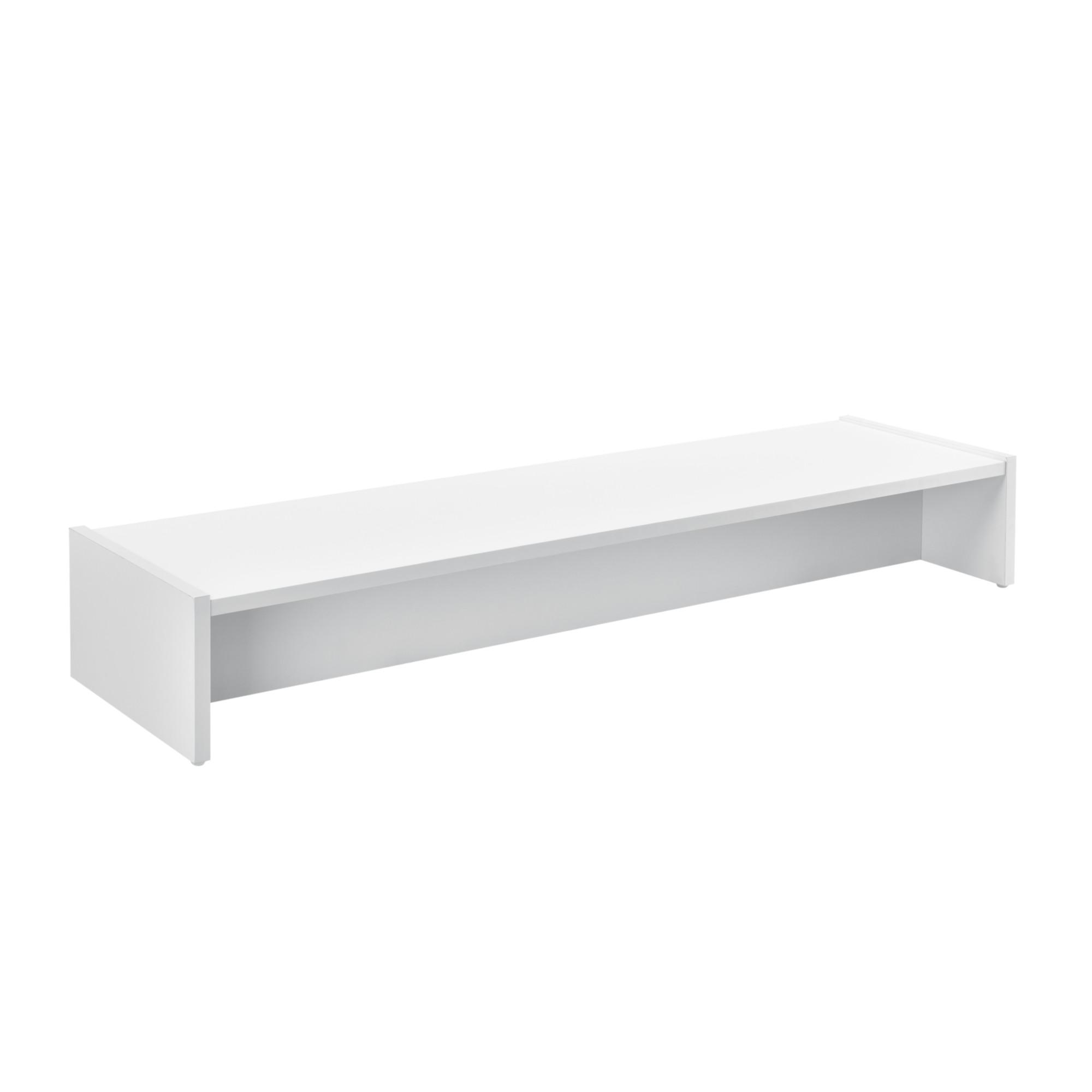 MONITORSTÄNDER - Weiß, Holzwerkstoff (27/100/15cm) - [en.casa]