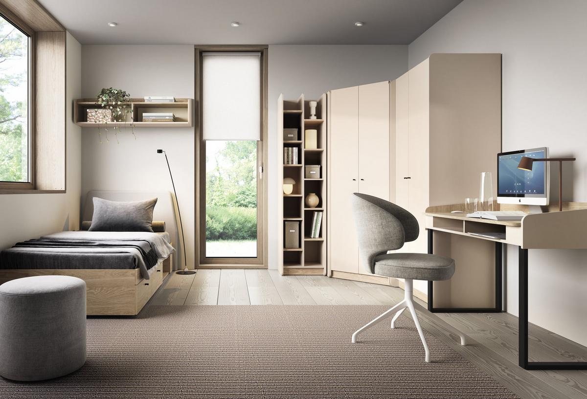 DREHTÜRENSCHRANK VETTA 95/195/95cm 2-türig Beige - Eichefarben/Beige, Holzwerkstoff (95/195/95cm) - MASSENO