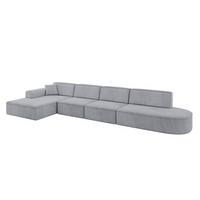 ECKSOFA Ottomane Links IREA-L3-v3 - 412x165x77 cm Grau - Titanfarben, Holzwerkstoff/Textil (412/165cm) - ALTDECOR
