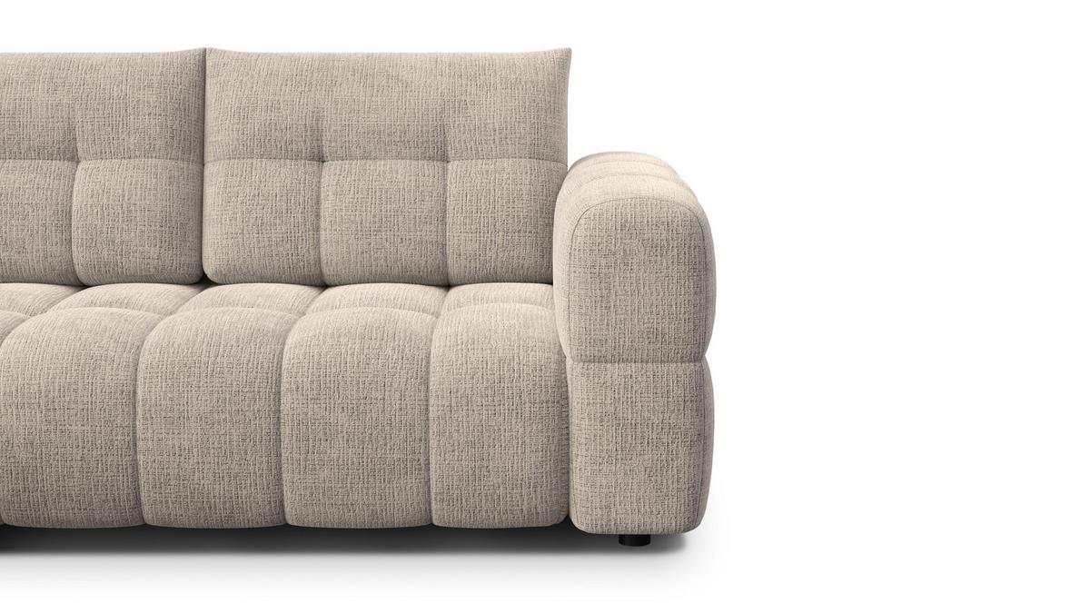 ECKSOFA CLOUDI 4-Sitzer links, beige - Beige/Schwarz, Holz/Textil (294/160cm) - Wozimo