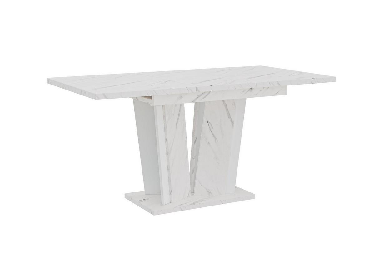 ESSTISCH SAMAR Ausziehbar 120 - 160 / 80 x 76 cm - Hellgrau/Weiß, Holz (120/80/76cm) - MASSENO