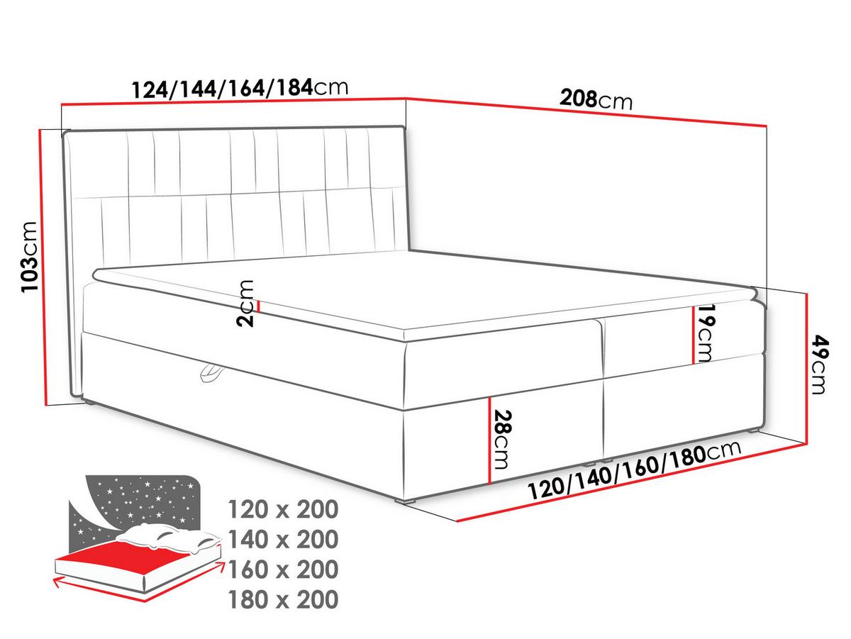 BOXBETT Top 3 - H3 - Beige, Holz (160/200cm) - MIRJAN24