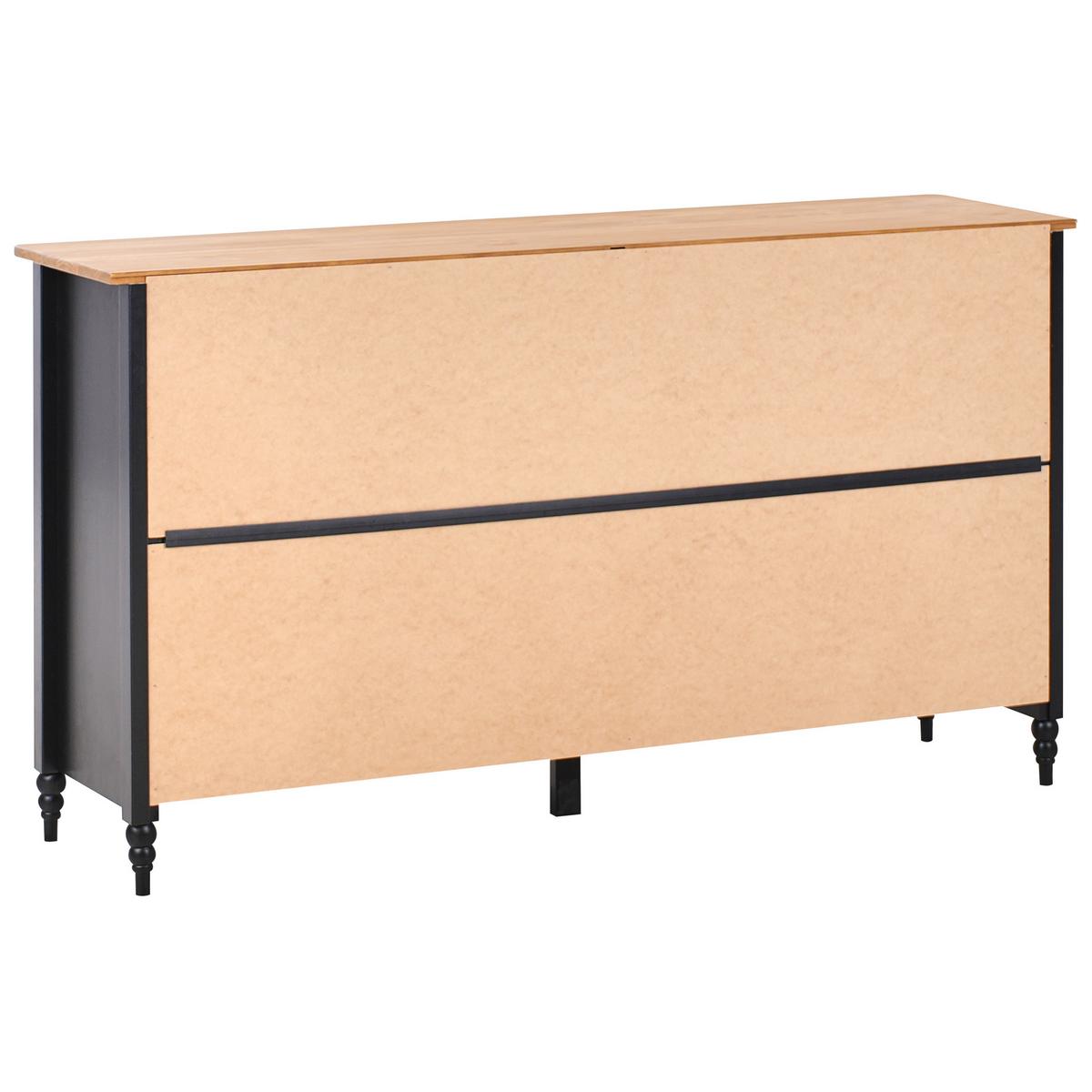 SIDEBOARD mit 2 Türen Kiefernholz Schwarz Shillington - Schwarz, Holz (150/83/40cm) - Beliani