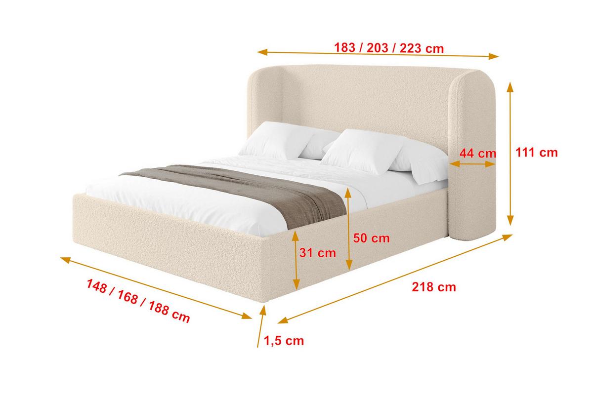 POLSTERBETT mit Bettkasten und Lattenrost, Boxbett ohne Matratze - ESTI 140x200 Dunkelbeige - Cappuccino, Holzwerkstoff/Textil (140/200cm) - ALTDECOR