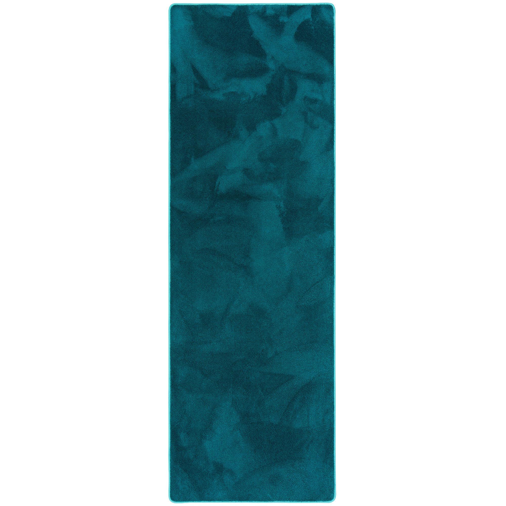 LUXUS SUPER SOFT HOCHFLOR LANGFLOR TEPPICH LÄUFER DELUXE - Petrol, Textil (80/200cm) - Snapstyle