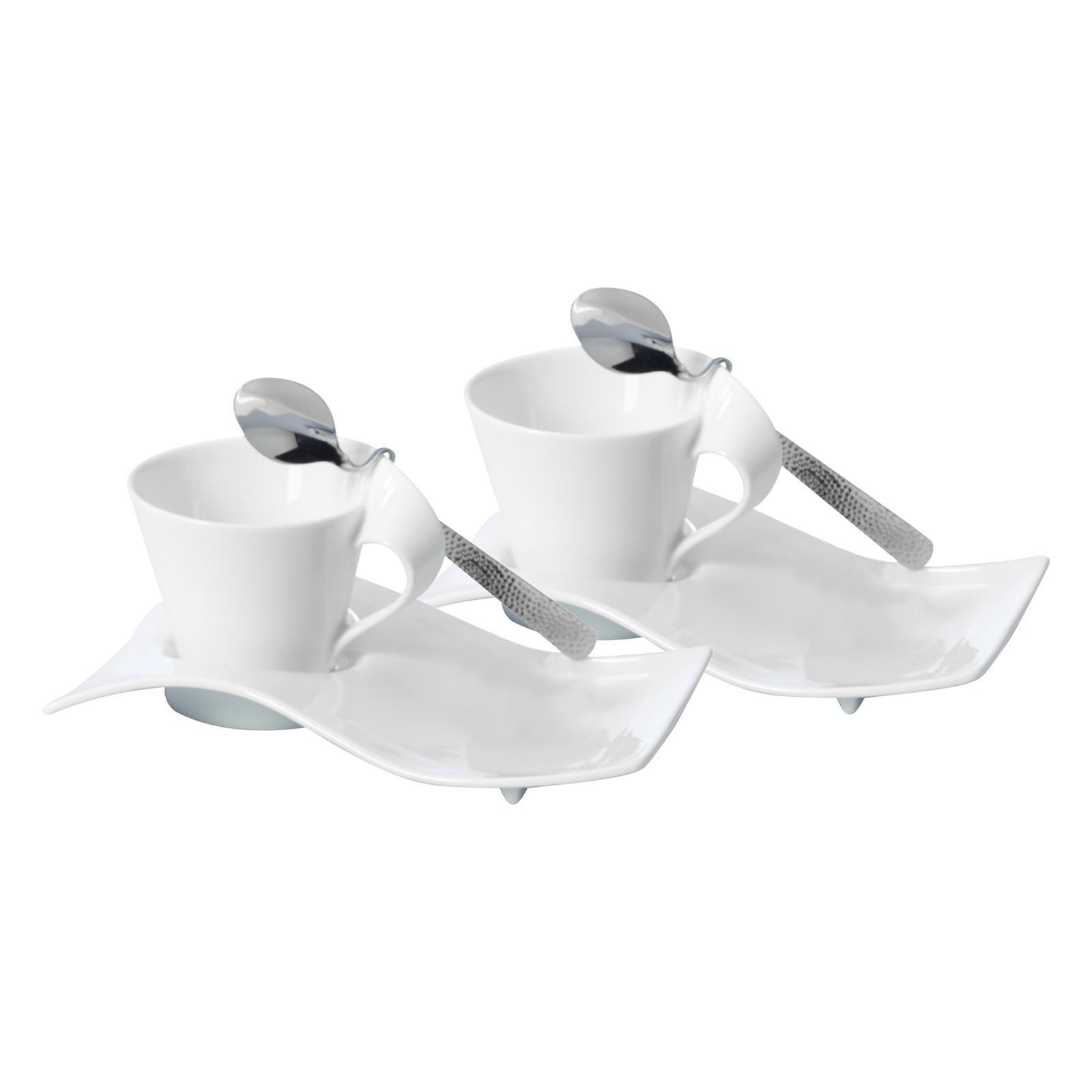 CAPPUCCINO-SET NewWave weiß 150 ml 6-tlg. - Weiß, Keramik (17/11.7/22cm) - Villeroy & Boch