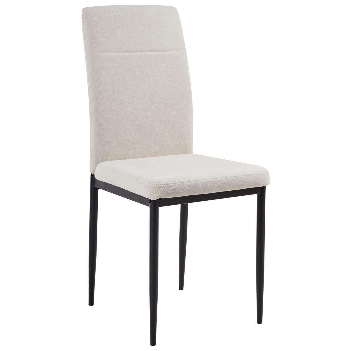 ESSZIMMERSTUHL 4er-Set Hellbeige Riner - Beige/Schwarz, Textil (42/94/50cm) - Beliani