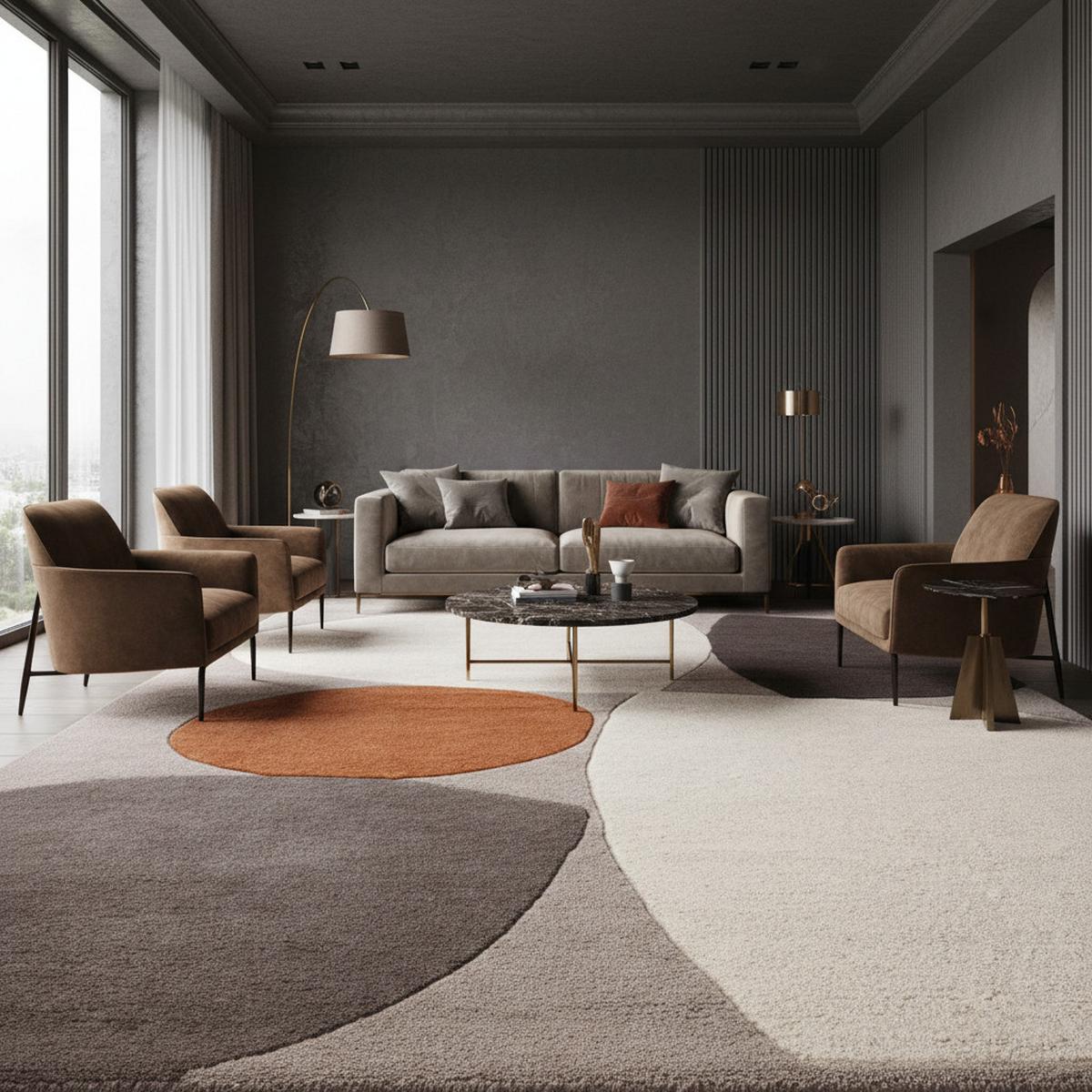 WOLLTEPPICH ELAN-Mouzon, geometrisch-abstrakt, Silbergrau, 120 x 170 cm - Grau, Textil (170/120cm) - KADIMA DESIGN