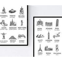 POSTER Set Mit 2 Wunder Der Welt A3 Rahmenlos - Klar, Papier (29.7/5/42cm) - Nacnic