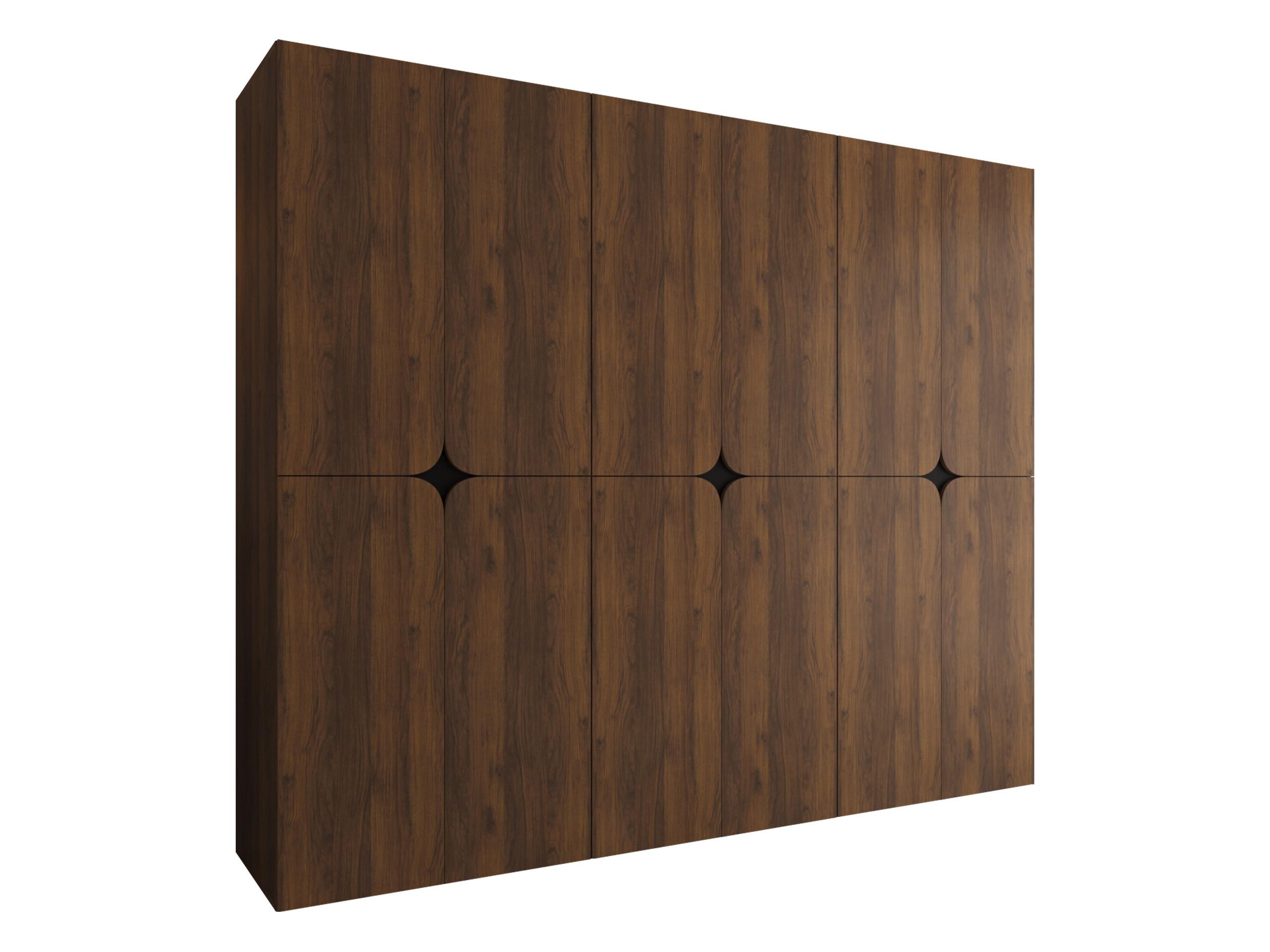 DREHTÜRENSCHRANK Espresso 240 cm - Nussbaumfarben/Schwarz, Holzwerkstoff/Kunststoff (240/203/50cm) - MIRJAN24
