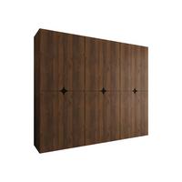 DREHTÜRENSCHRANK Espresso 240 cm - Nussbaumfarben/Schwarz, Holzwerkstoff/Kunststoff (240/203/50cm) - MIRJAN24
