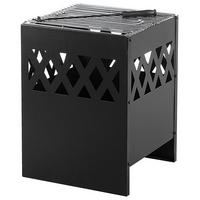 FEUERSTELLE Stah schwarz quadratisch Shiga - Schwarz, Metall (40/53/40cm)
