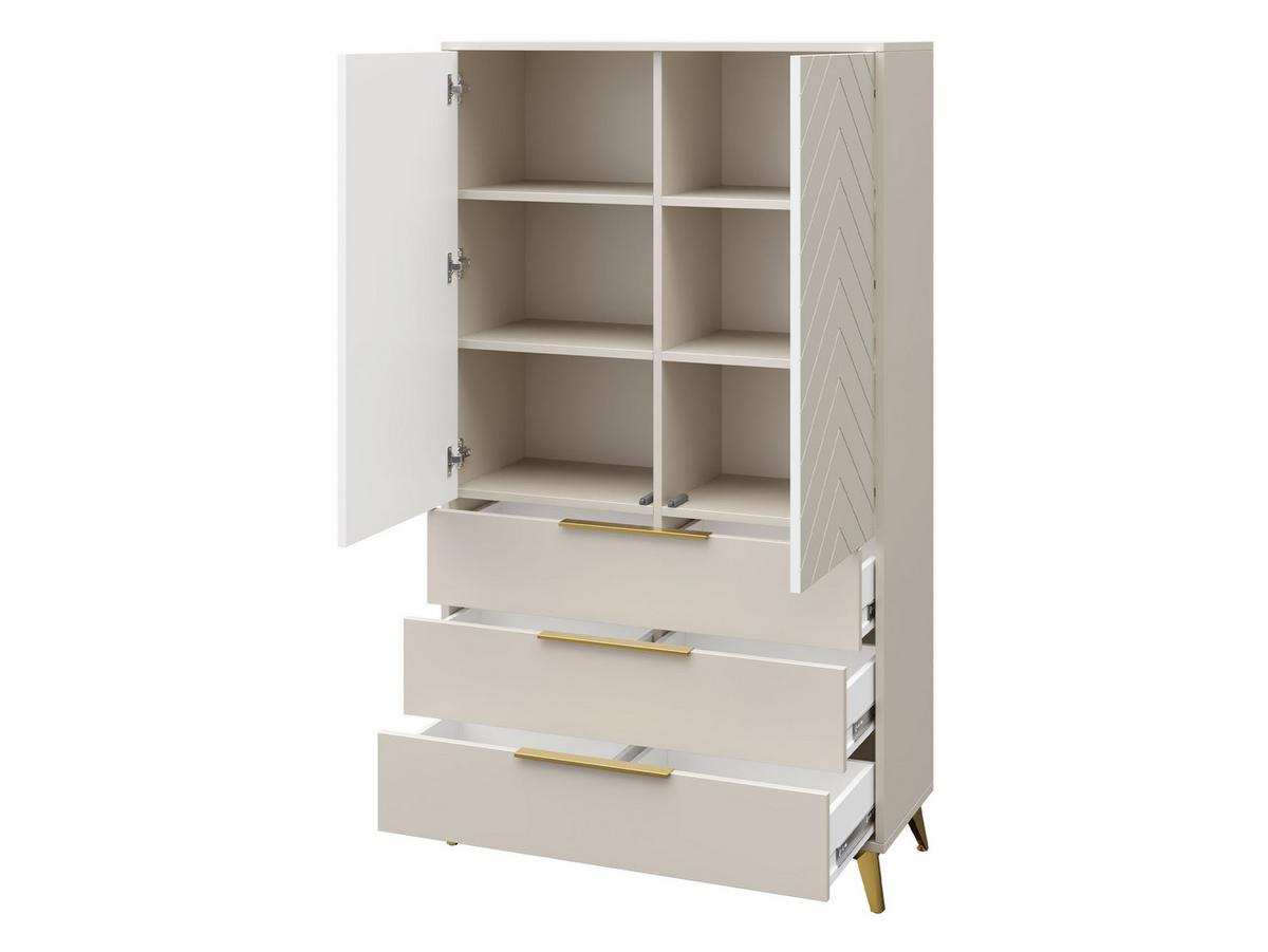 KLEIDERSCHRANK Xylix 2D3SZ - Beige/Goldfarben, Holzwerkstoff/Metall (104/180/40cm) - MIRJAN24