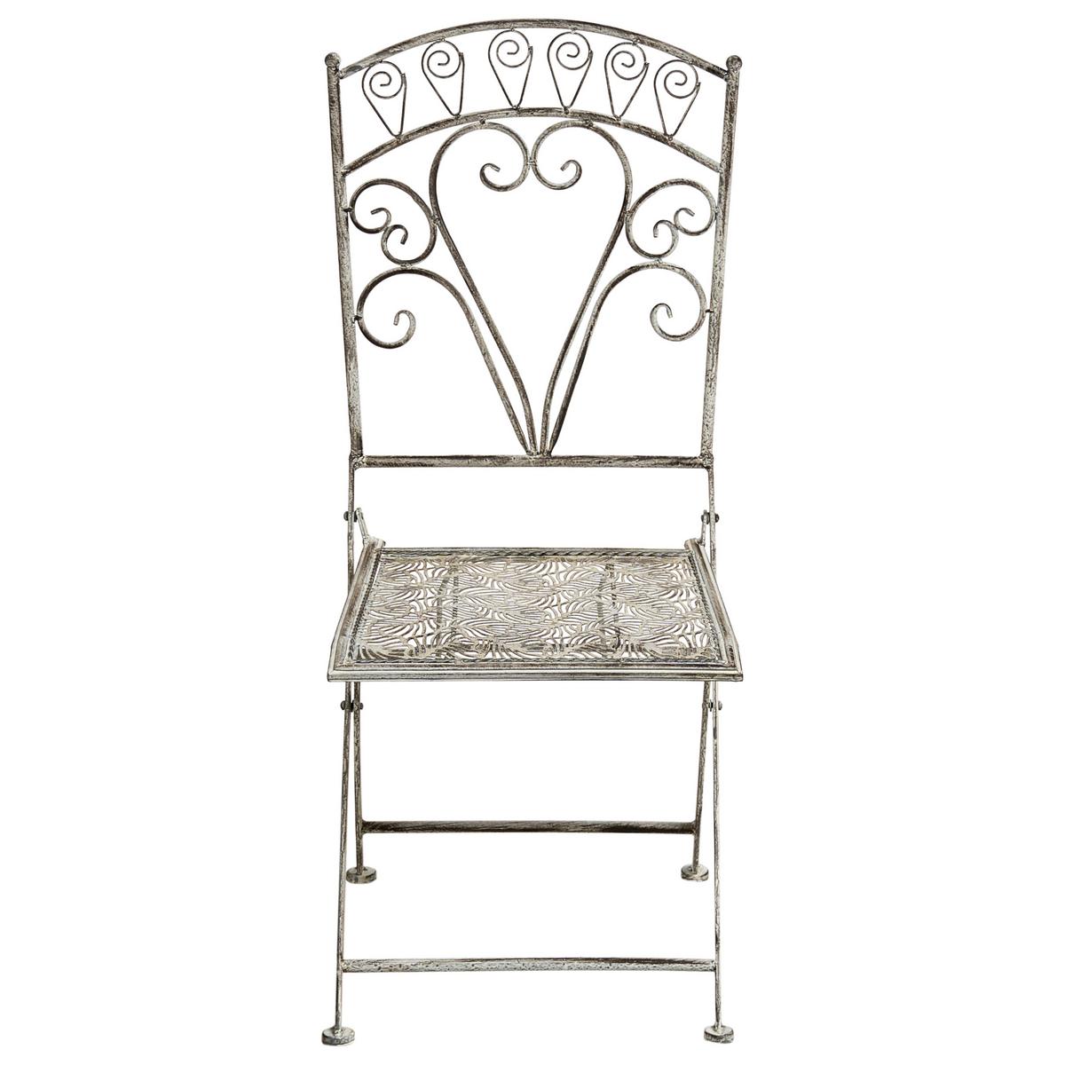 GARTENSTUHL 2er-Set Grau Nurra - Grau, Metall (42/92/47cm) - Beliani