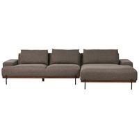 3-SITZER-ECKSOFA braun rechtsseitig Mariferd - Dunkelbraun/Schwarz, Textil (316/146cm) - Beliani